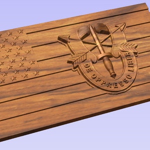 Bandera plana de EE. UU. con gran escudo de fuerzas especiales