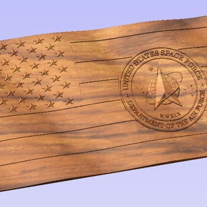 Wavy US Flag with Space Force Seal (Scaled per US Flag Code)