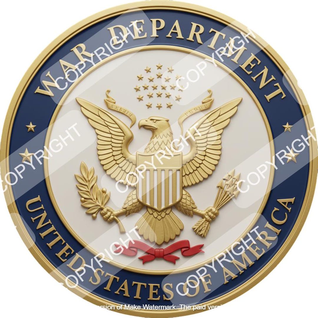 War Department Seal 3 - UNOFFICIAL (depth Map for Laser Engraving) - Etsy