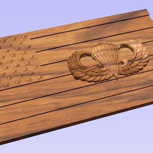 Flat US Flag with Airborne Badge
