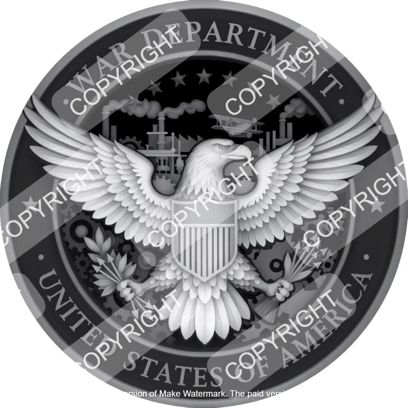 War Department Seal - UNOFFICIAL (depth Map for Laser Engraving) - Etsy