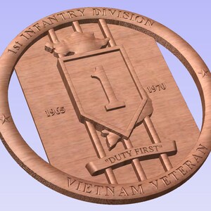 Placa/señal/decoración de la Guerra de Vietnam de la 1.ª División de Infantería del Ejército de EE. UU.