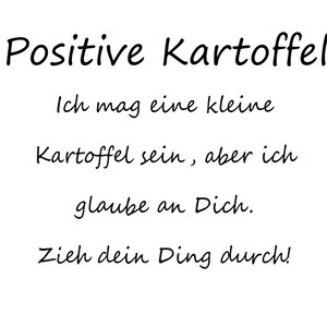 Positive Kartoffel gehäkelt als Mutmacher u. Glücksbringer, mit Schlüsselkette Spruchkarte, im Organzasäckchen. Textänderungen möglich. Bild 2