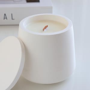 Concrete Vegan Soy Wax Candle, Concrete Home Decor, Relaxing Home Decor, Personalized Scented Candle, Housewarming Gift, Cement Candle Decor
