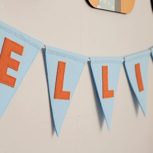 Custom Felt Name Bunting, Felt Name Garland, Felt Banner with Custom Lettering, Personalized Flag Decor for Baby Nurseries and Kids Rooms