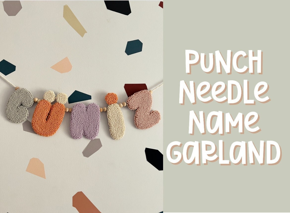 Punch needle name banner DIY Kit