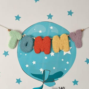 Personalized Punch Needle Wall Hangings, Baby Shower Party Favors, Boho Nursery Decor, Birthday Name Bunting, First Birthday Decor