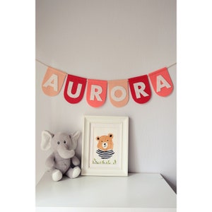 Personalized Felt Name Bunting Banner, Felt Name Garland, Personalized Baby Shower Gift, Felt Banner Name, Custom Garland Wall Hanging