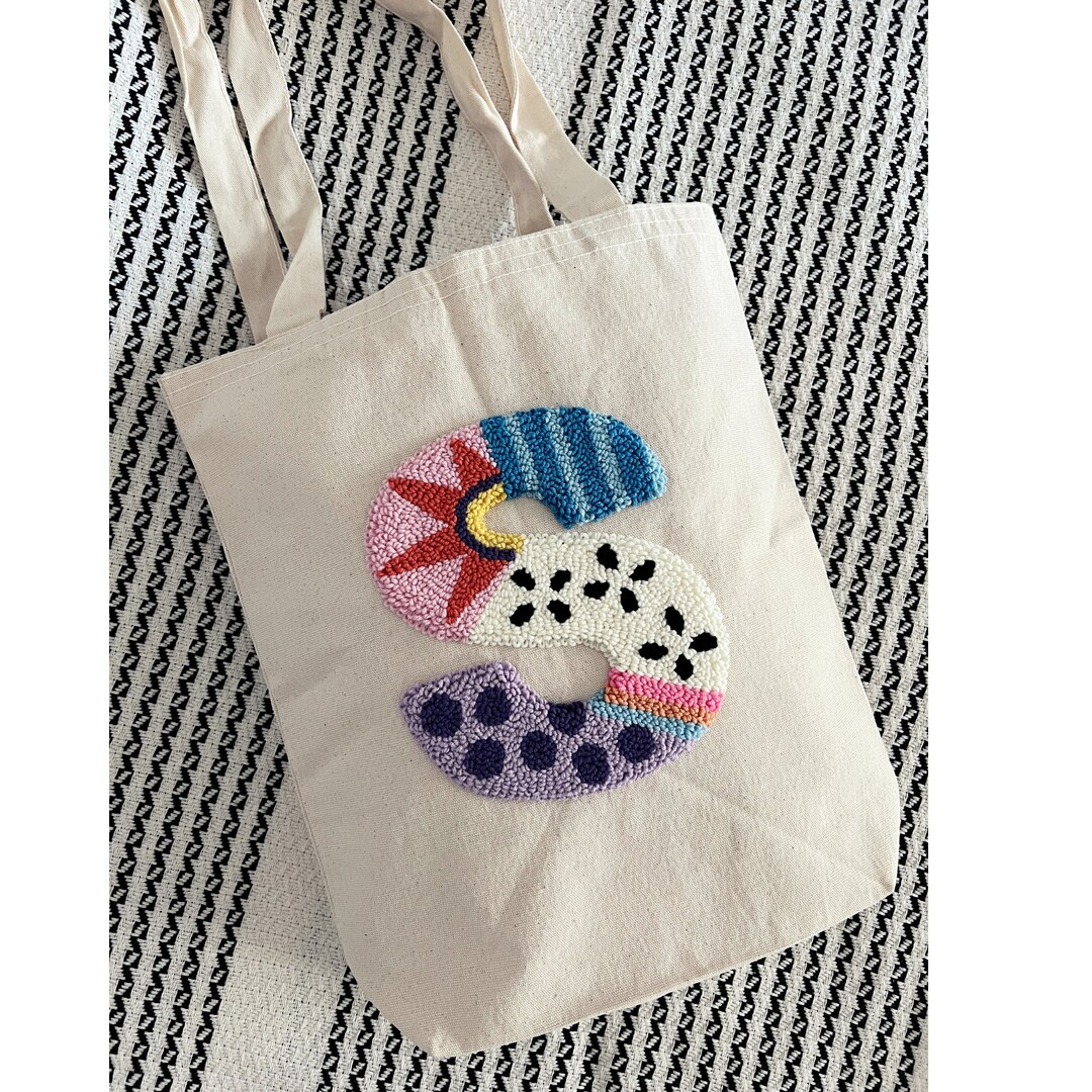 Personalized Punch Needle Tote Bag, Canvas Cloth Bag,embroidery Canvas