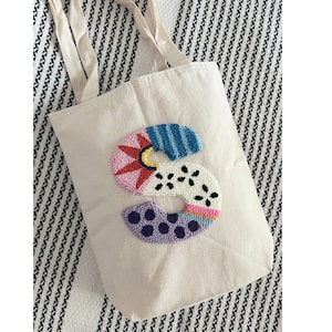 Sac fourre-tout personnalisé avec aiguilletage, sac en toile, sac shopping en toile à broder, sac lettre personnalisé, sac cabas en coton respectueux de l'environnement