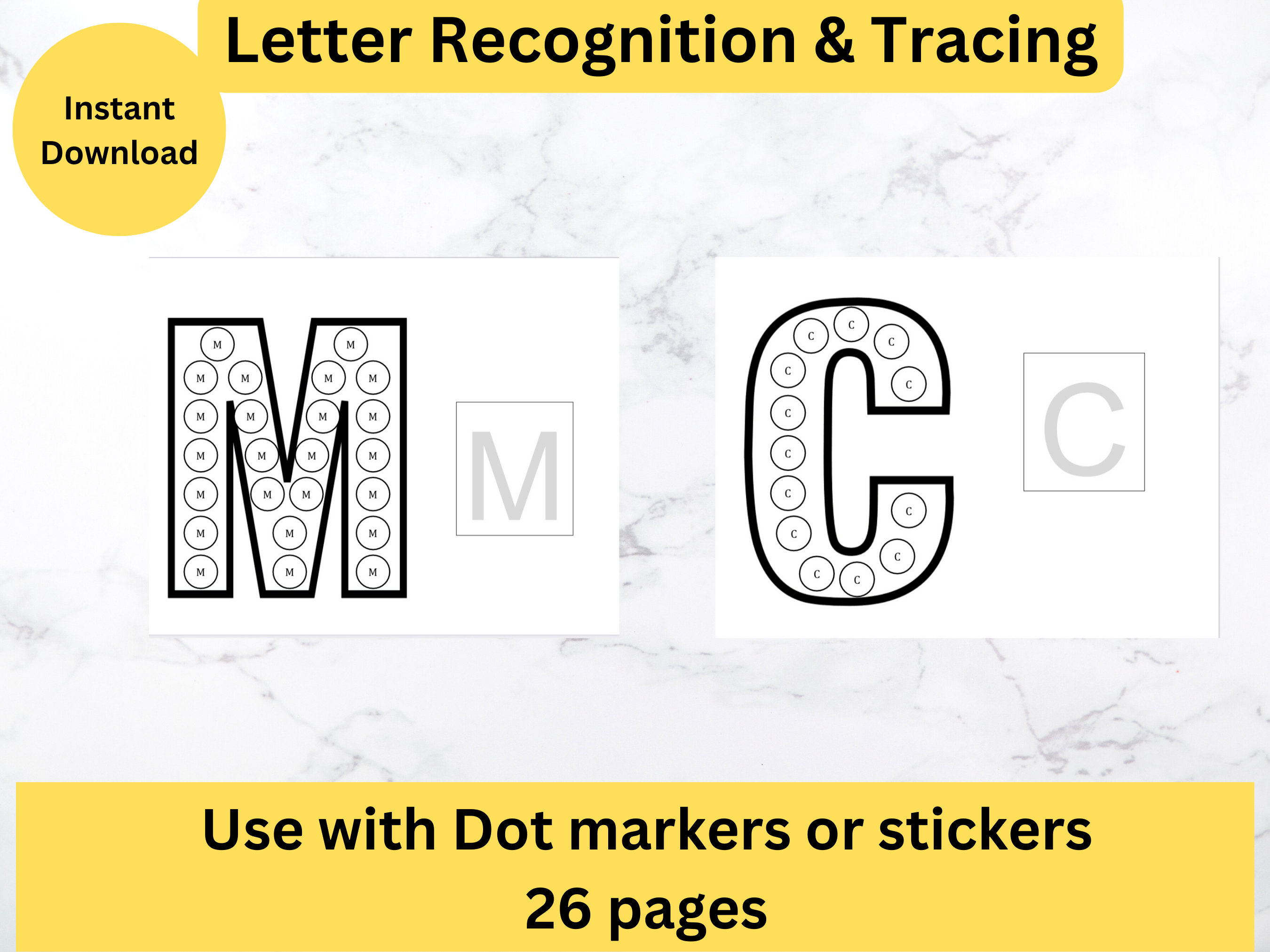 Letter Recognition & Tracing Activity Bundle Homeschool Etsy