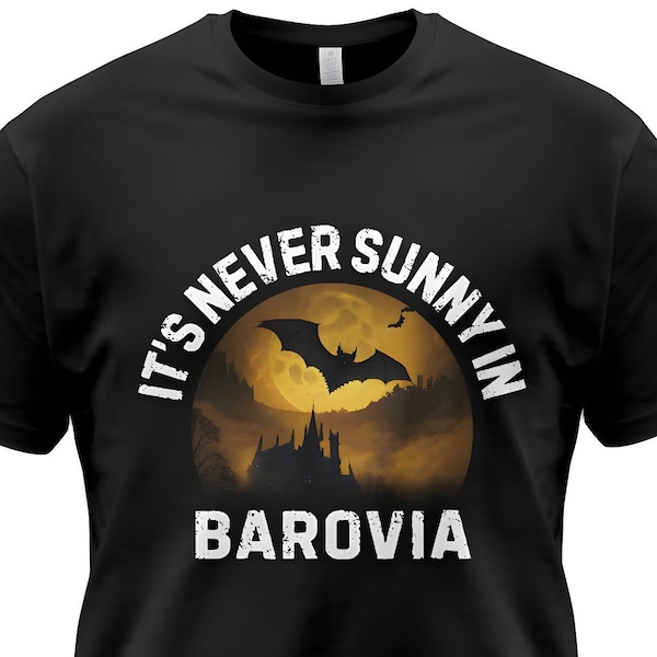T-shirt Donjons & Dragons Strahd « Il ne fait jamais beau à Barovie » | Cadeau MdD | La malédiction de Strahd - Chemise Ravenloft | Chemise de jeu D&D