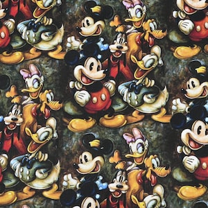 Disney Mickey Mouse Fabric Donald Duck Fabric 100% Cotton Cartoon Cotton Fabric By The Half Yard