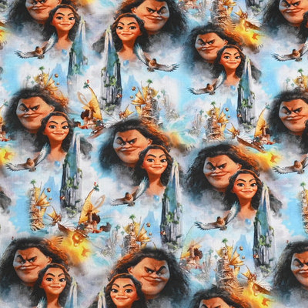 Moana Fabric Moana Maui and Friends Fabric 100% Cotton Cartoon Cotton ...