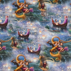 Tangled Disney Fabric Princess Fabric 100% bawełna Cartoon Cotton Fabric na pół jarda