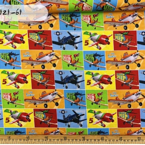 Disney Planes Fabric Cartoon Canvas Fabric na pół jarda