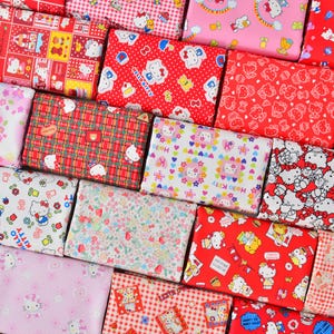 Sanrio Hello Kitty Canvastyg Tecknat Tyg, Halvmeter