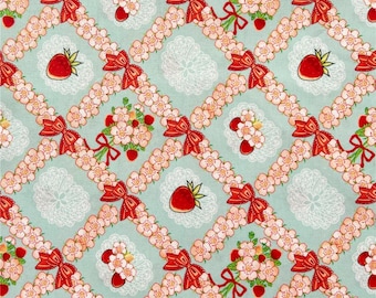 Strawberry Fabric Flower Fabric 100% Cotton Cartoon Cotton Fabric By The Half Yard