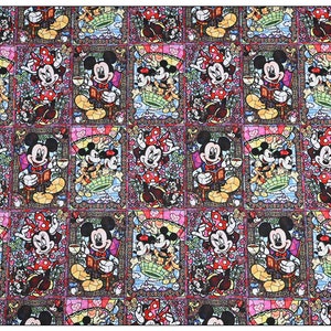 Mickey Minnie Mouse Fabric Disney Fabric 100% Cotton Cartoon Cotton Fabric By The Half Yard