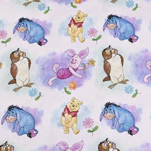 Winnie the Pooh Fabric Pooh Bear Eeyore Tigger Piglet Fabric 100% Cotton Cartoon Cotton Fabric By The Half Yard