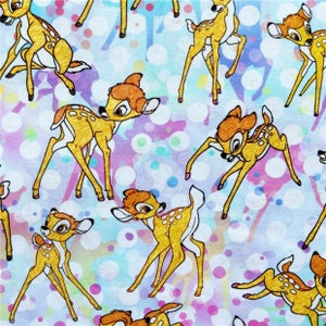 Disney Bambi Fabric 100% Cotton Cartoon Cotton Fabric By The Half Yard