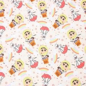 Buntstift Shin-chan Stoff, Shinnosuke Hiroshi Misae Stoff 100% Baumwolle Cartoon Baumwollstoff By The Half Yard