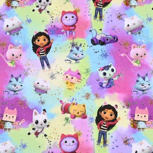 Dollhouse Fabric Cat Fabric Kitty Fabric 100% Cotton Cartoon Cotton Fabric By The Half Yard