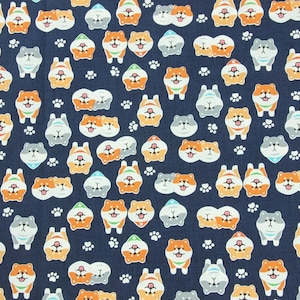 Japanese Shiba Inu Dog Fabric Pet Dog Fabric 100% Cotton Cartoon Cotton Fabric By The Half Yard