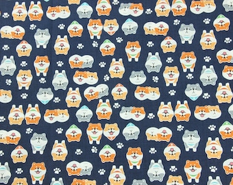 Japanese Shiba Inu Dog Fabric Pet Dog Fabric 100% Cotton Cartoon Cotton Fabric By The Half Yard