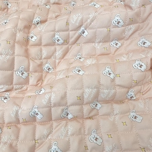 Bunny Quilted Fabric Polyester Cotton Quilted Fabric By The Half Yard