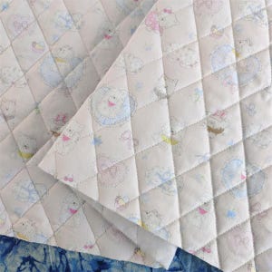 Cartoon Dog Quilted Fabric Cute Dog Quilted Fabric Cotton Quilted Fabric By The Half Yard