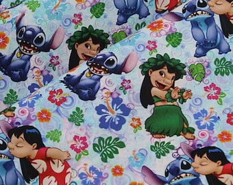 Stitch Fabric Blue Koala Lilo and Stitch Fabric 100% katoen cartoon katoenstof op maat gesneden
