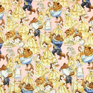 Beauty and the Beast Fabric 100% Cotton Cartoon Cotton Fabric By The Half Yard