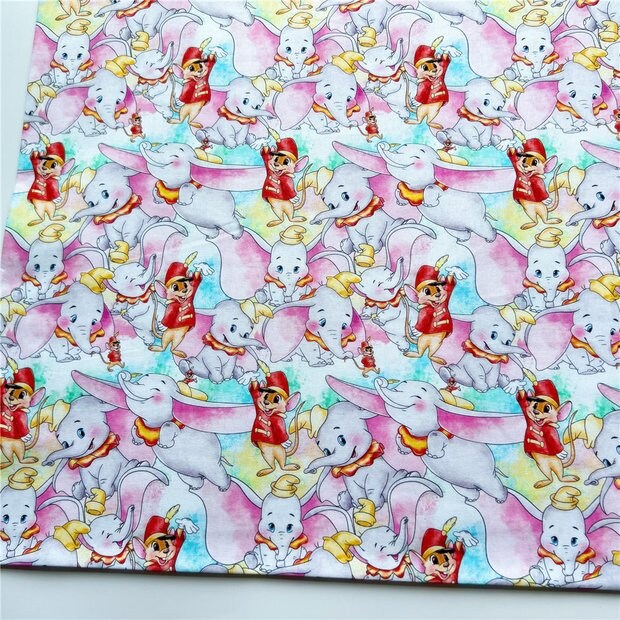Disney Dumbo Fabric 100% Cotton Cartoon Cotton Fabric by the Half Yard ...