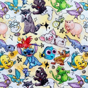 Disney Charakter Stoff Cartoon Charakter Stoff Stitch Fabric Fairy Magic Fabric 100% Baumwolle Cartoon Baumwollstoff Halbe Meter