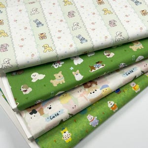 Cute Animal Fabric Pet Fabric 100% Cotton Cartoon Cotton Fabric By The Half Yard
