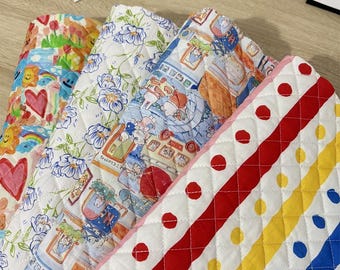 Cute Cartoon Quilted Fabric Colorful Quilted Flower printed Fabric Quilted Floral Fabric Cotton Quilted Fabric By The Half Yard