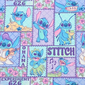 Stitch Fabric Blue Koala Fabric 100% Cotton Cartoon Cotton Fabric By The Half Yard