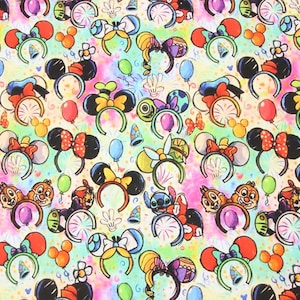 Mickey Bandeau Tissu Mickey Ear Tissu 100% Coton Dessin Animé Tissu Coton By The Half Yard