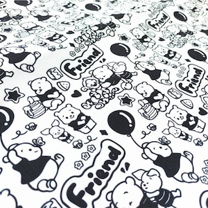 Winnie The Pooh Fabric Pooh Bear Fabric Bag Fabric Tablecloth Fabric Cartoon Canvas Fabric By The Half Yard