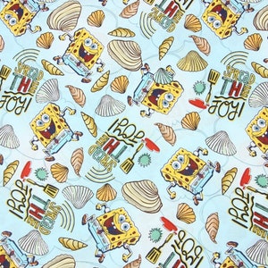 SpongeBob SquarePants Tissu 100% Coton Dessin Animé Tissu de coton Par The Half Yard