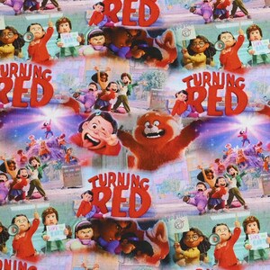 Red Panda Fabric Turning Red Pixar Panda Fabric 100% Cotton Cartoon Cotton Fabric By The Half Yard