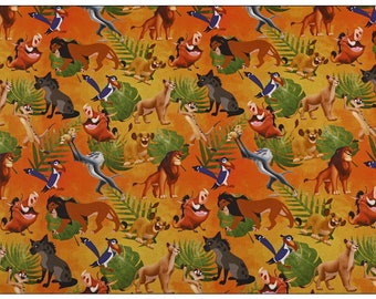 Lion King Fabric Lion Simba Mufasa Fabric 100% Cotton Cartoon Cotton Fabric By The Half Yard