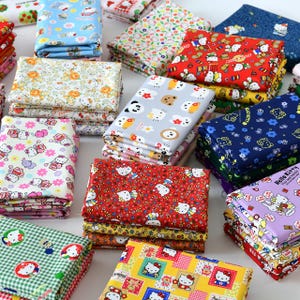 Sanrio Hello Kitty-stof 100% katoen, op maat gesneden