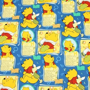 Winnie the Pooh Fabric Pooh Bear and Friends Cartoon Canvas Fabric By The Half Yard