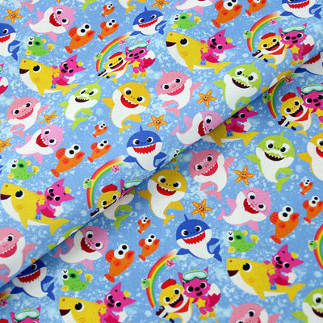Baby Shark Fabric Shark Family Party Fabric 100 Cotton Cartoon Cotton