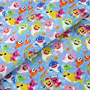 Baby Hai Stoff Hai Familie Party Stoff 100% Baumwolle Cartoon Baumwollstoff halber Hof