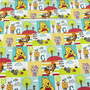 Winnie the Pooh Fabric Pooh Bear Eeyore Tigger Piglet Fabric 100% Cotton Cartoon Cotton Fabric By The Half Yard