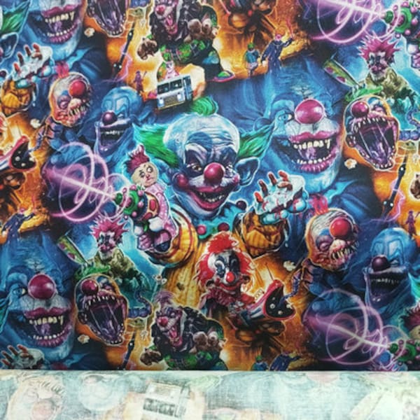 Horror Icons Halloween Themed Fabric Gothic Fabric Jason Fabric Freddy Fabric Chucky Fabric 100% Cotton Cartoon Fabric By The Half Yard