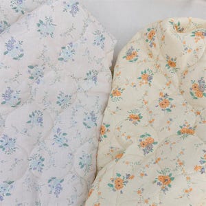 Tissu matelassé floral Tissu matelassé coloré imprimé de fleurs Tissu matelassé floral 100 % coton Tissu matelassé par mètre et demi